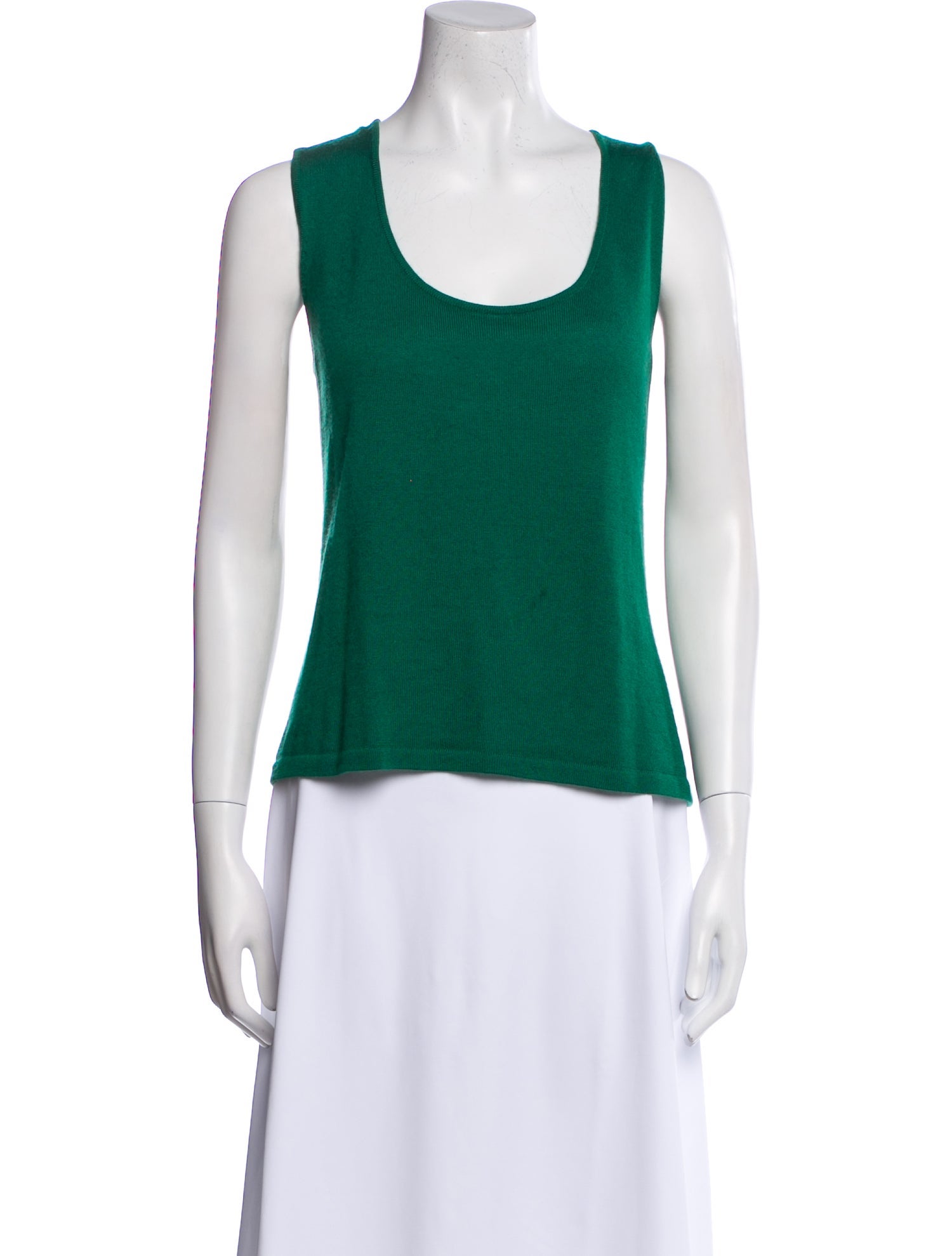 Oscar de la Renta Cashmere Scoop Neck Top