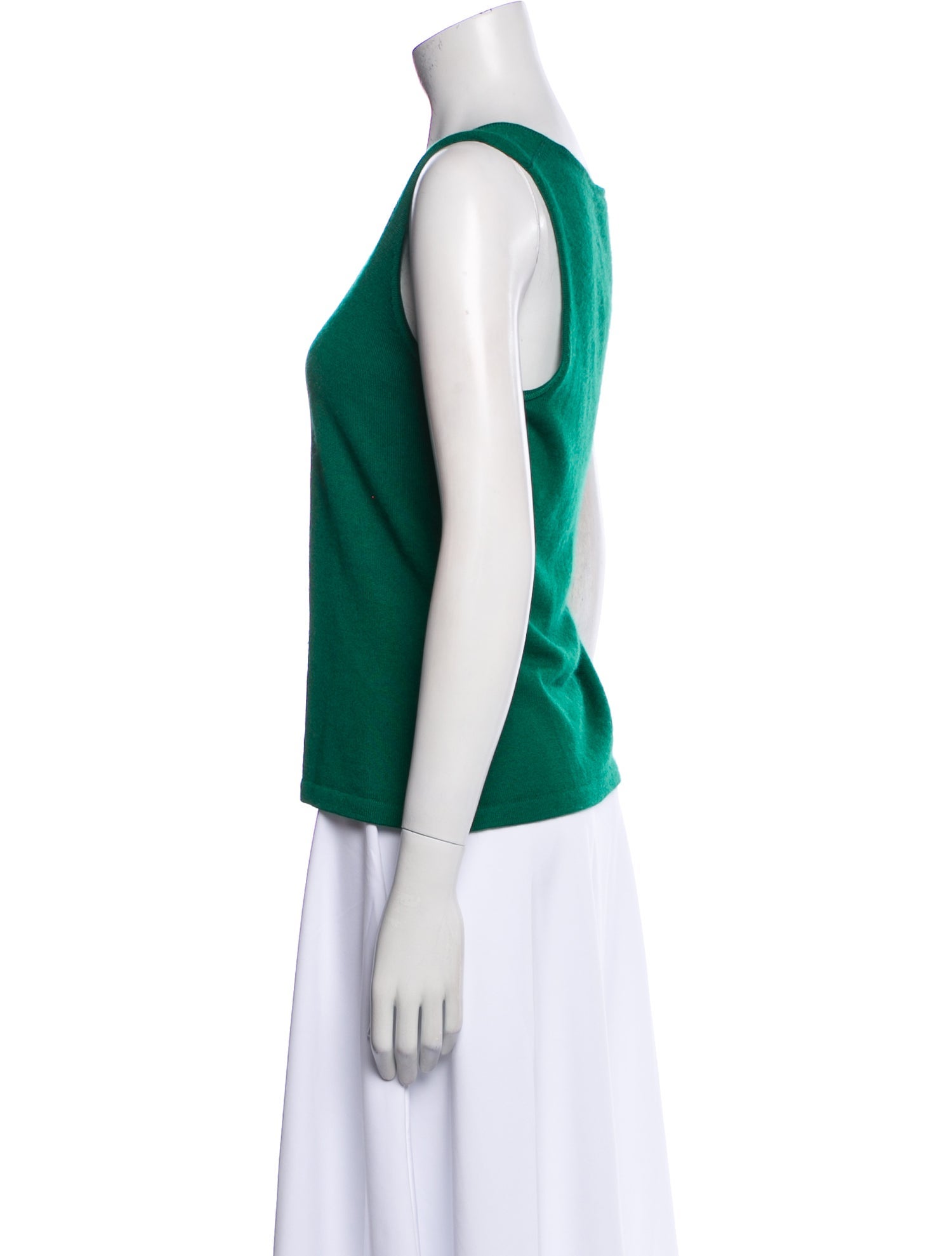 Oscar de la Renta Cashmere Scoop Neck Top