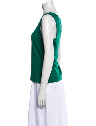 Oscar de la Renta Cashmere Scoop Neck Top