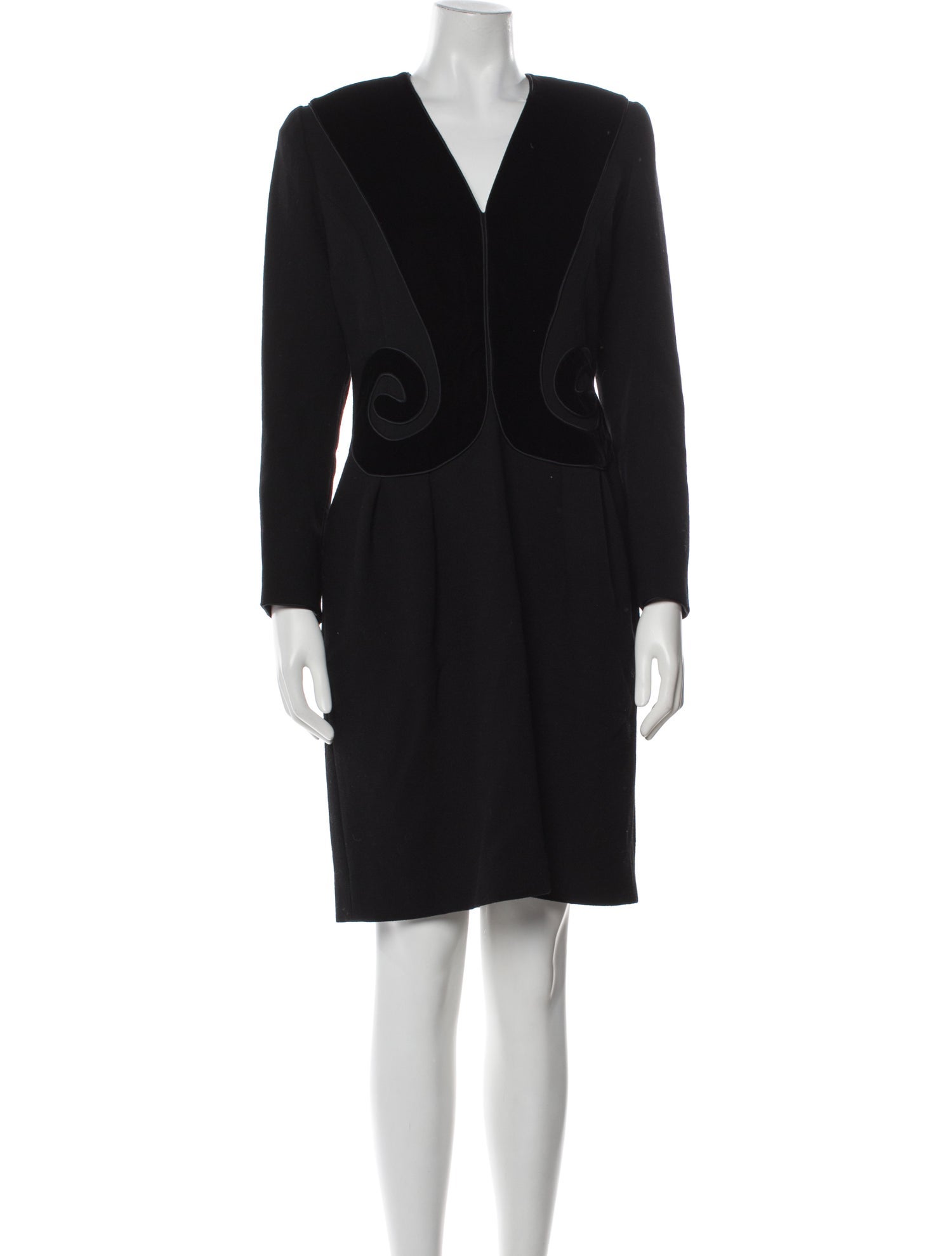 Oscar de la Renta V-Neck Knee-Length Dress