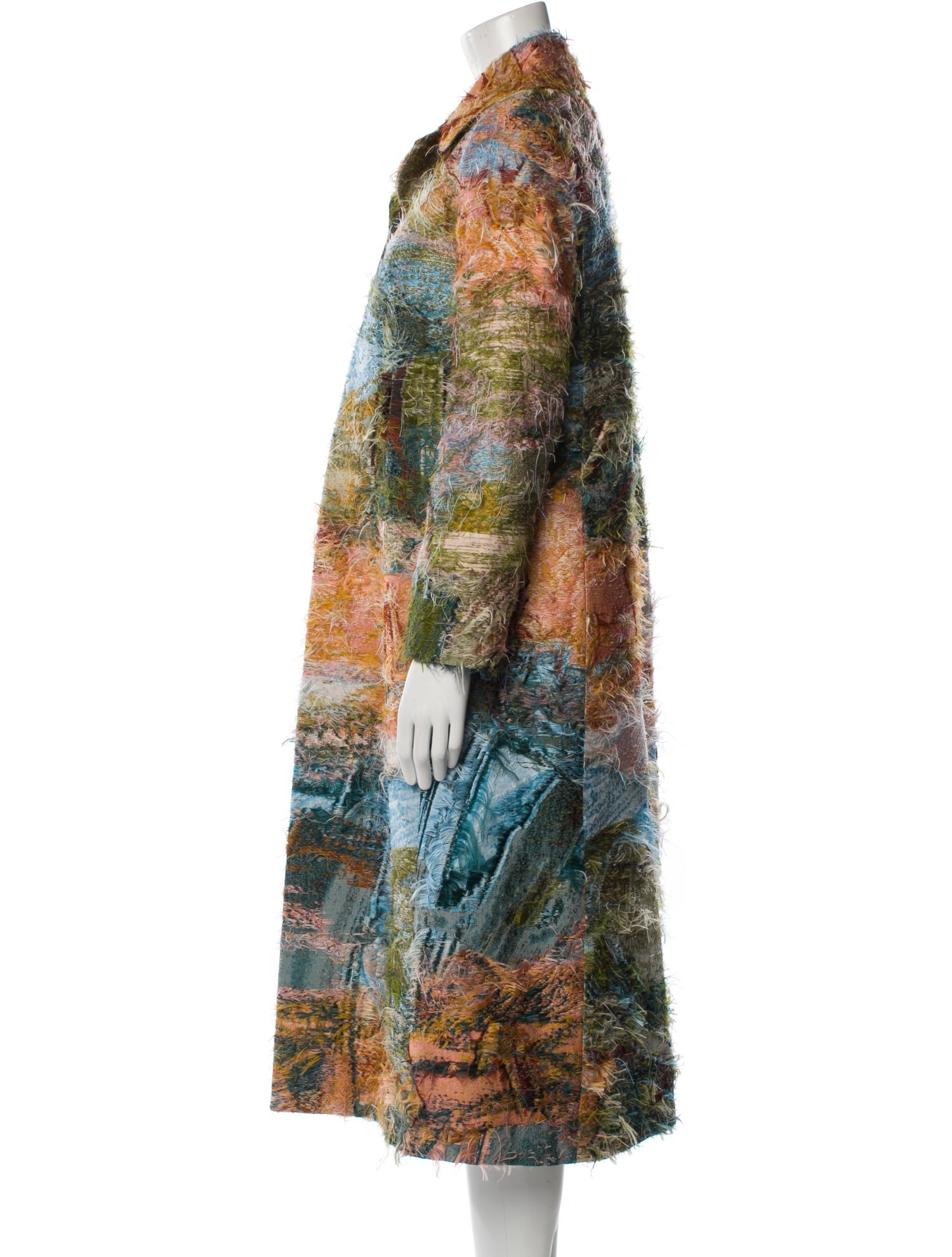 Oscar de la Renta Floral Print Faux Fur Coat w/ Tags