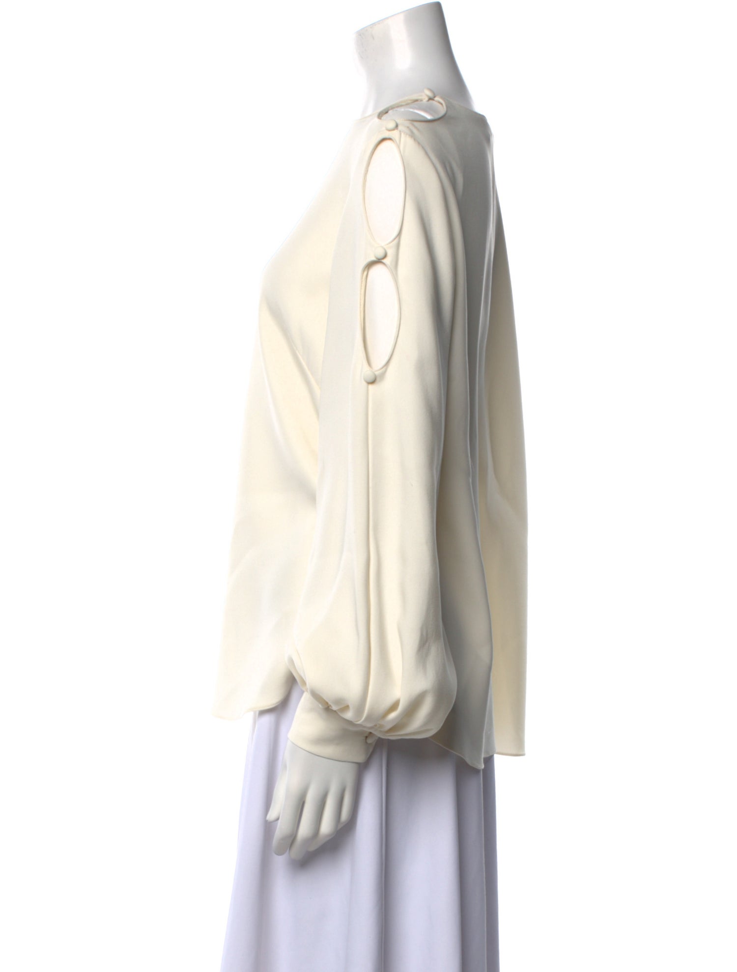 Oscar de la Renta Silk Crew Neck Blouse