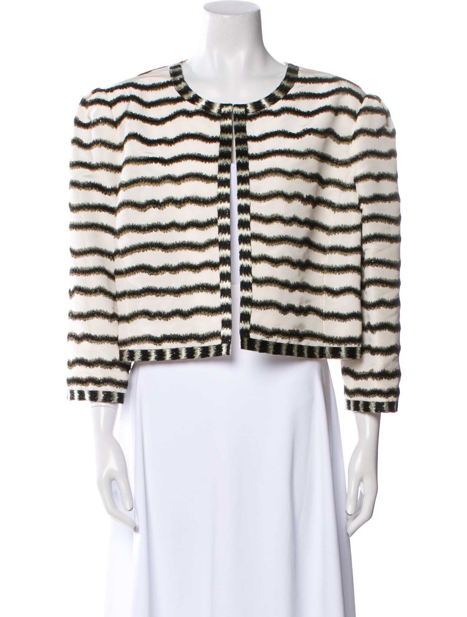 Oscar de la Renta Silk Striped Evening Jacket w/ Tags