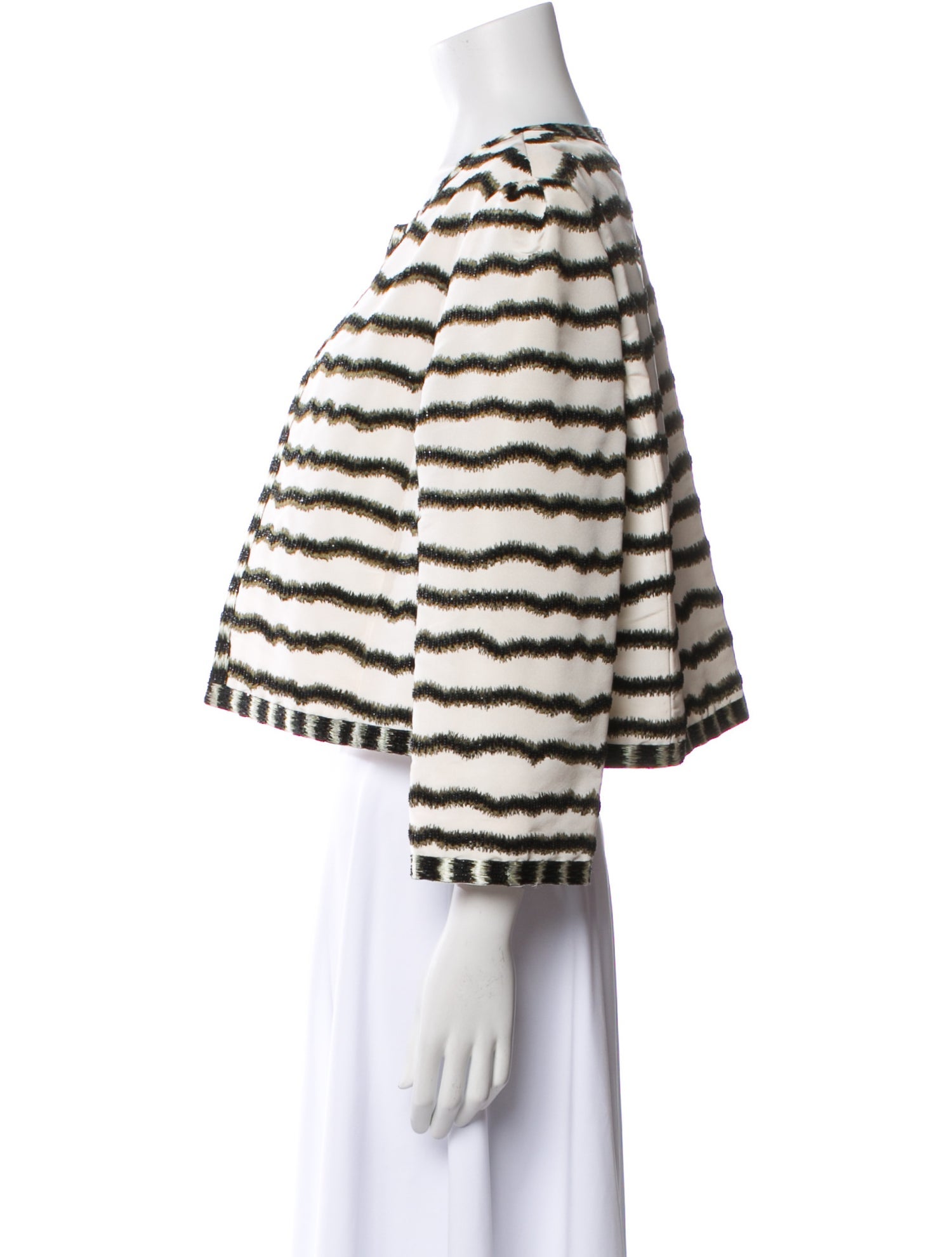Oscar de la Renta Silk Striped Evening Jacket w/ Tags