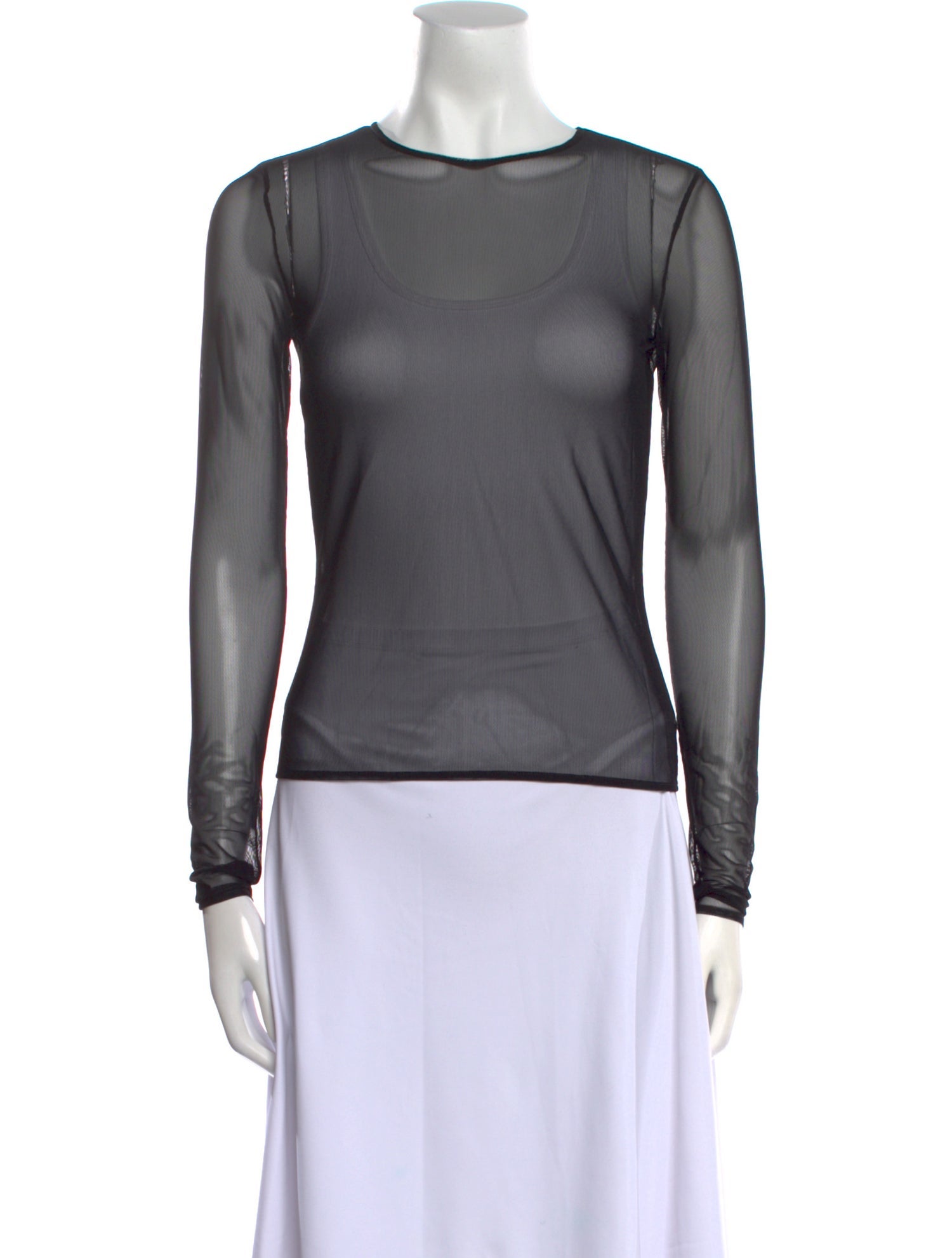 Oscar de la Renta Crew Neck Long Sleeve Top