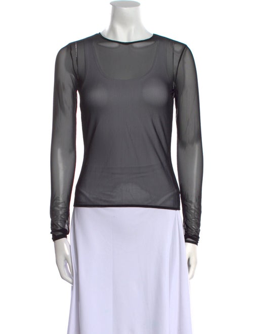 Oscar de la Renta Crew Neck Long Sleeve Top