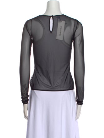 Oscar de la Renta Crew Neck Long Sleeve Top