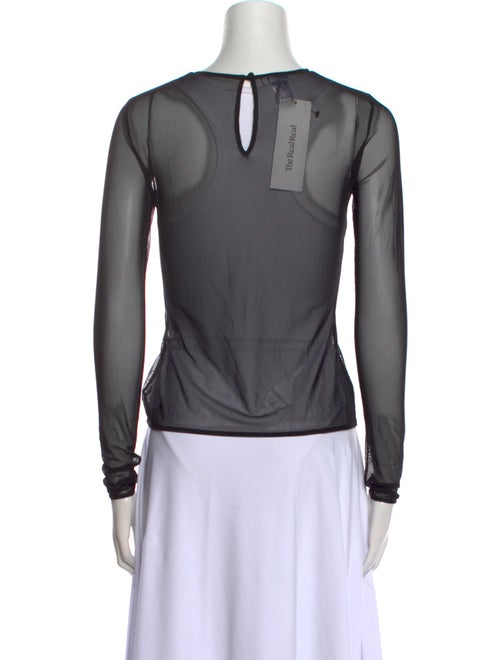 Oscar de la Renta Crew Neck Long Sleeve Top