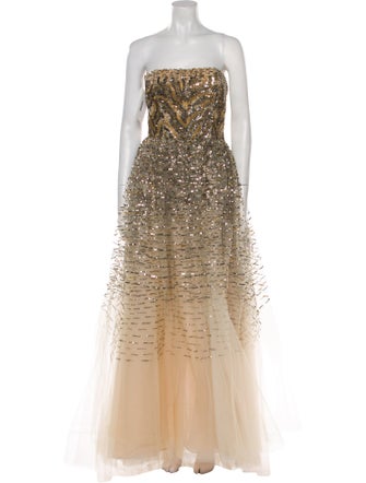 Oscar de la Renta Silk Long Dress