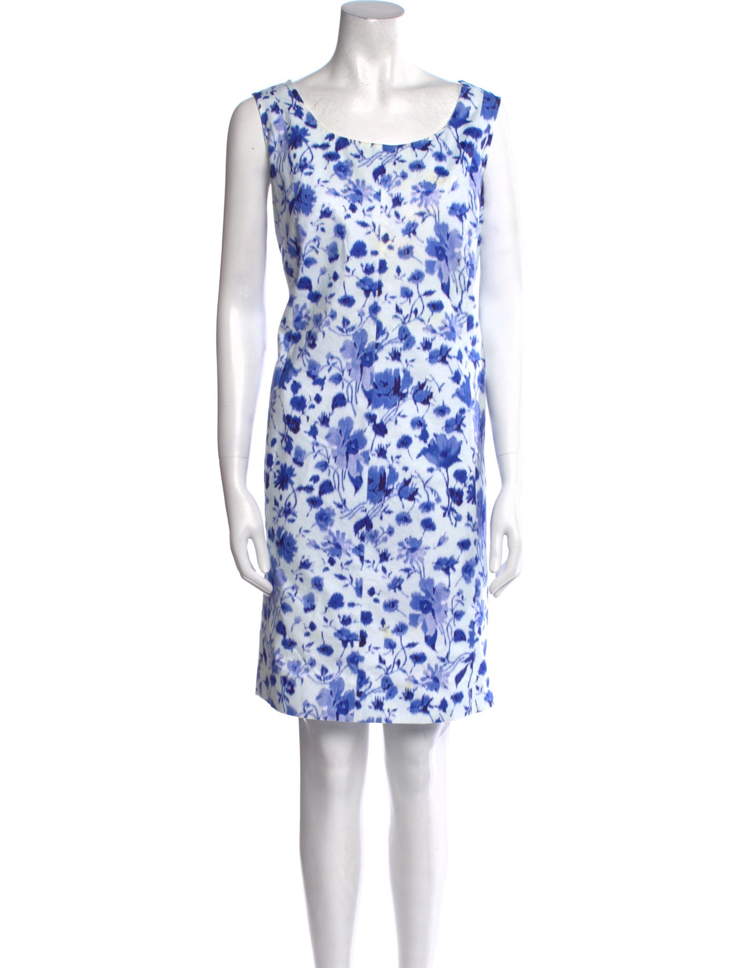 Oscar de la Renta Floral Print Knee-Length Dress