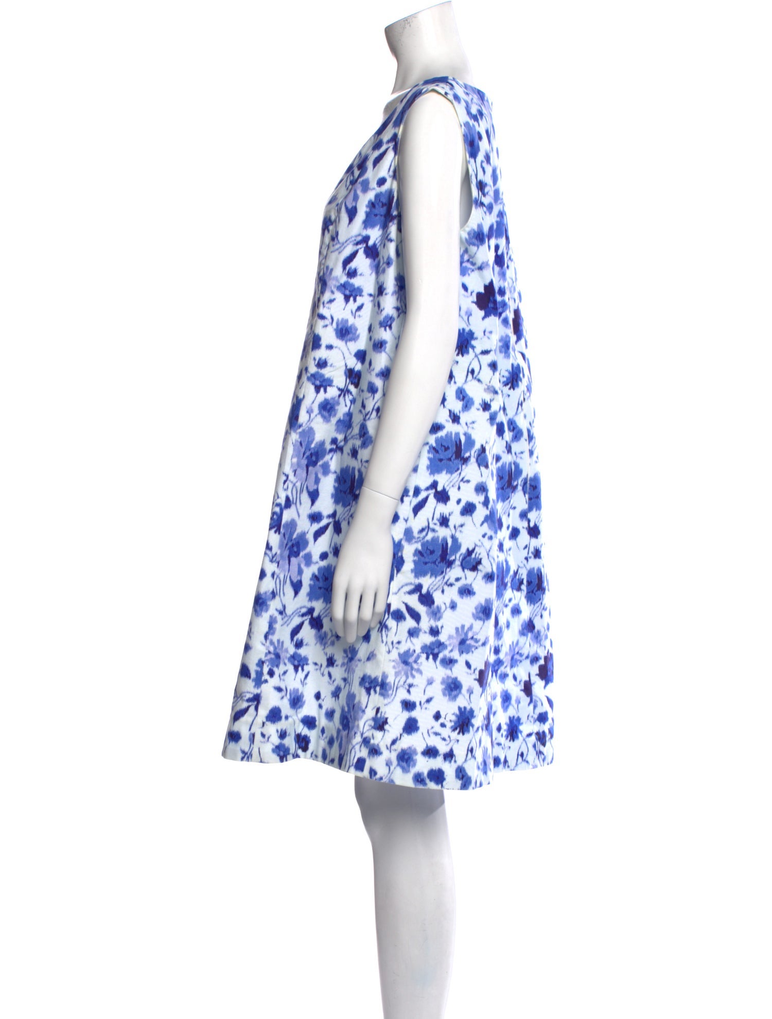 Oscar de la Renta Floral Print Knee-Length Dress