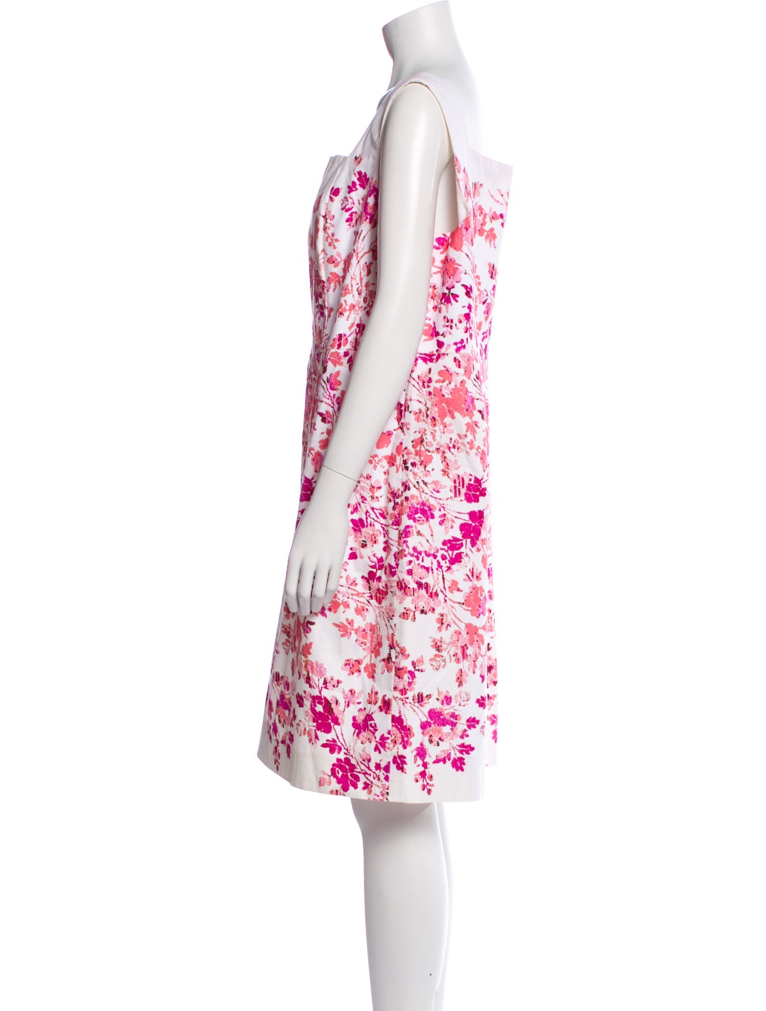 Oscar de la Renta Floral Print Knee-Length Dress