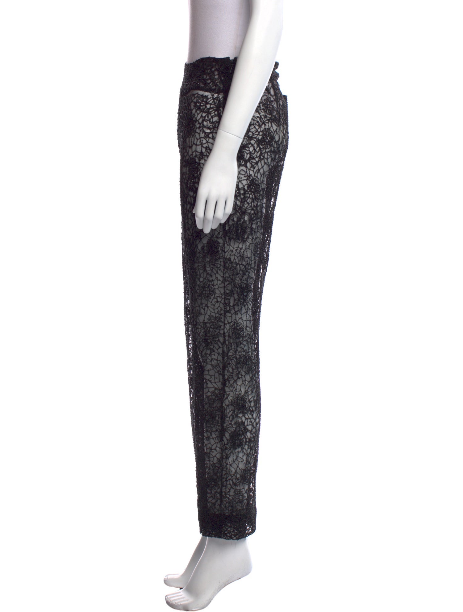 Oscar de la Renta Lace Pattern Straight Leg Pants