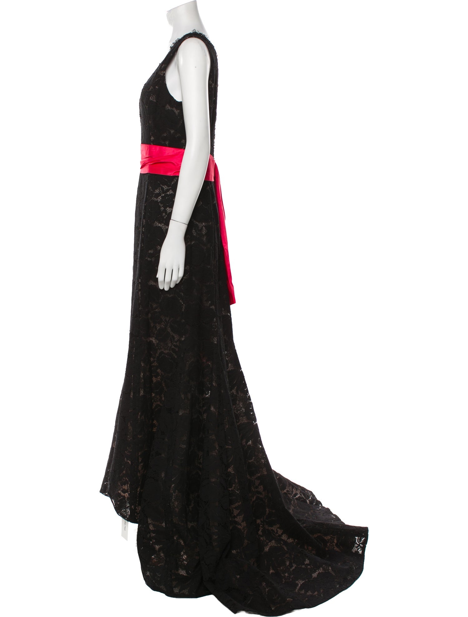 Oscar de la Renta Lace Pattern Long Dress