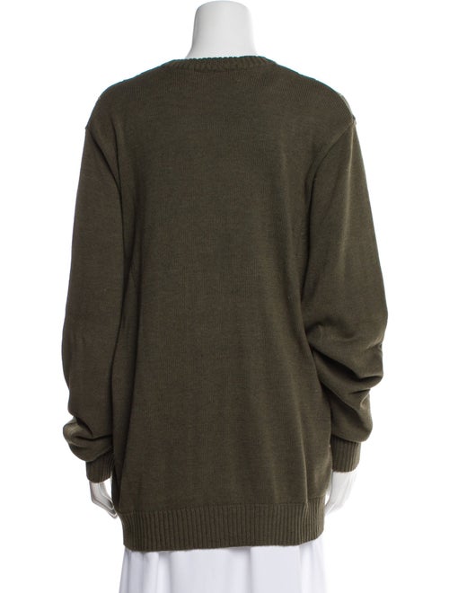 Oscar de la Renta Plaid Print Crew Neck Sweater