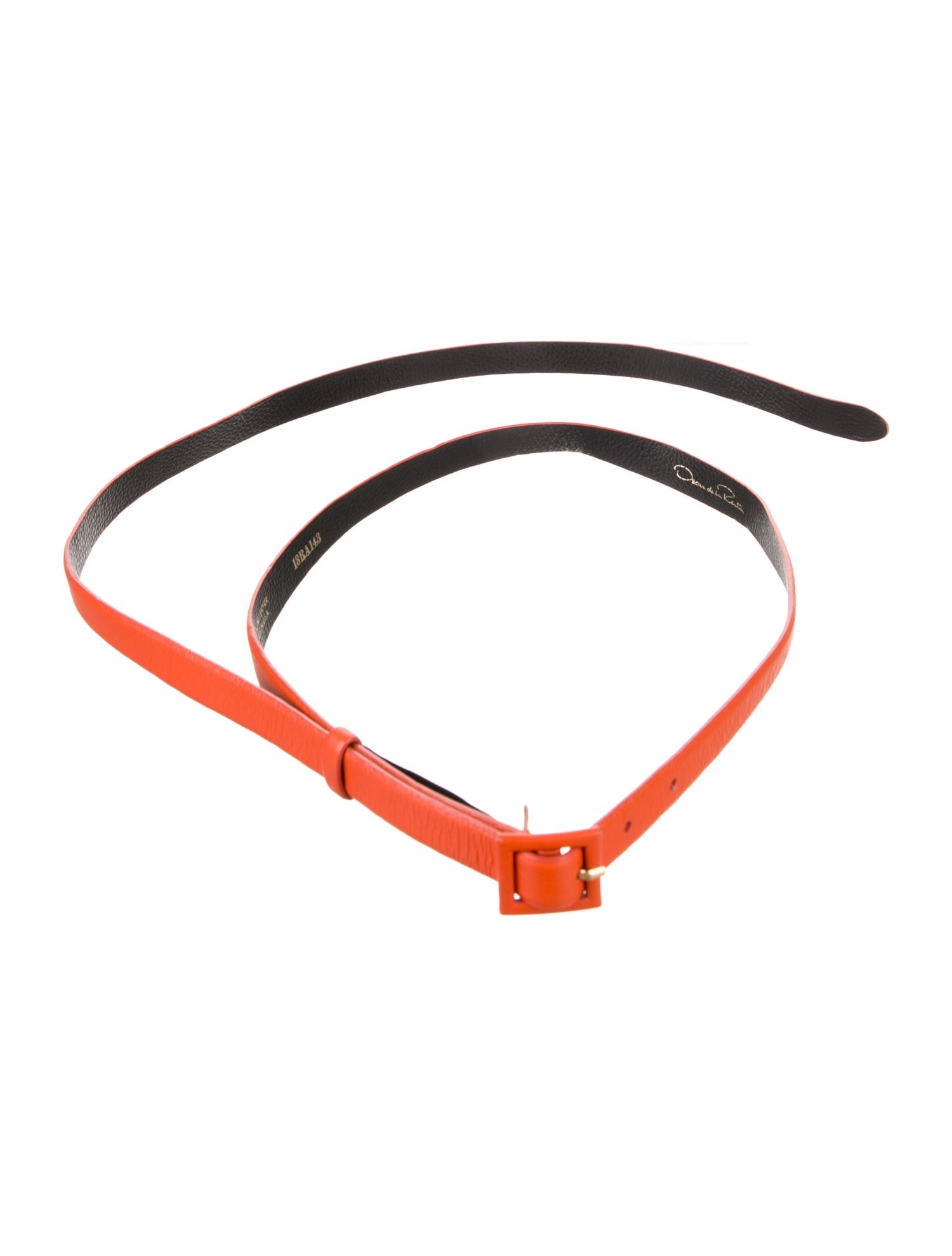 Oscar de la Renta Skinny Leather Waist Belt