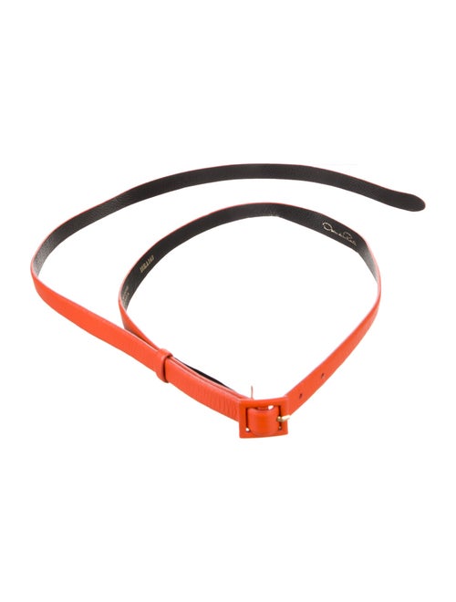 Oscar de la Renta Skinny Leather Waist Belt