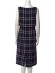 Oscar de la Renta Plaid Print Midi Length Dress
