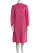 Oscar de la Renta Mock Neck Knee-Length Dress