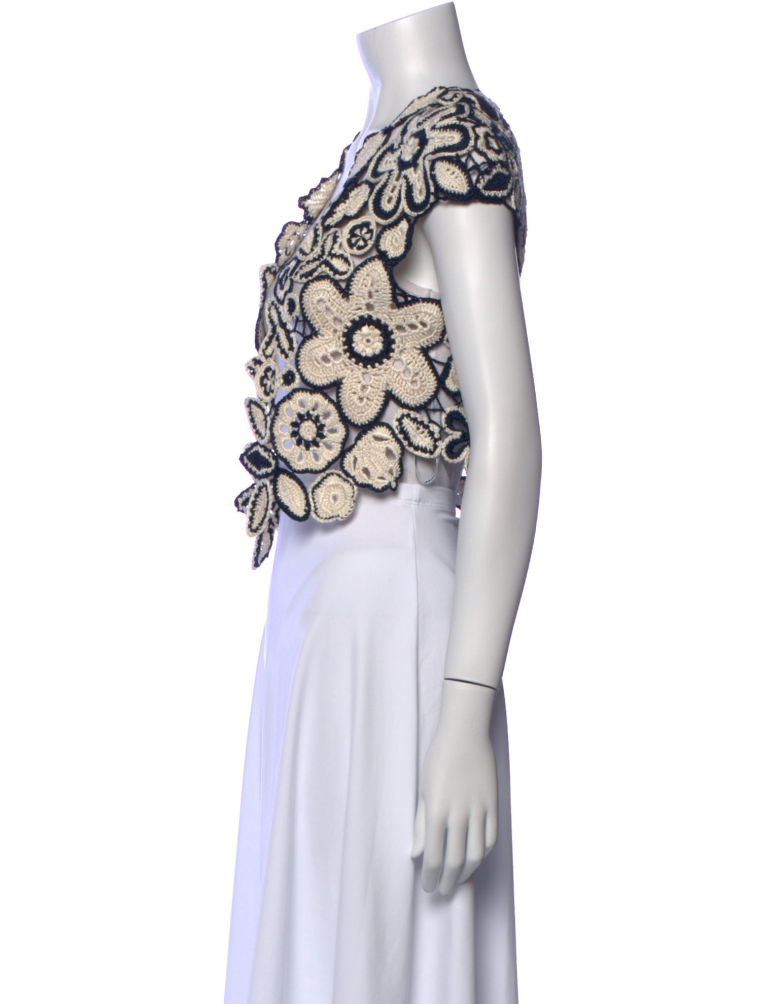 Oscar de la Renta Silk Printed Crop Top