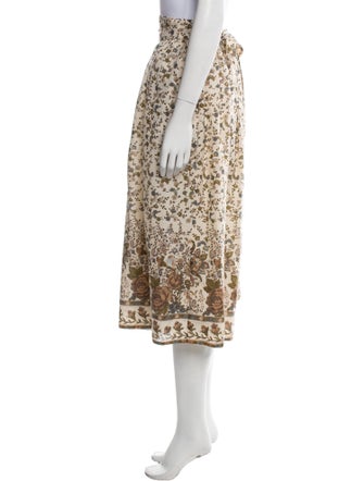 Oscar de la Renta Floral Print Midi Length Skirt