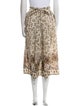 Oscar de la Renta Floral Print Midi Length Skirt