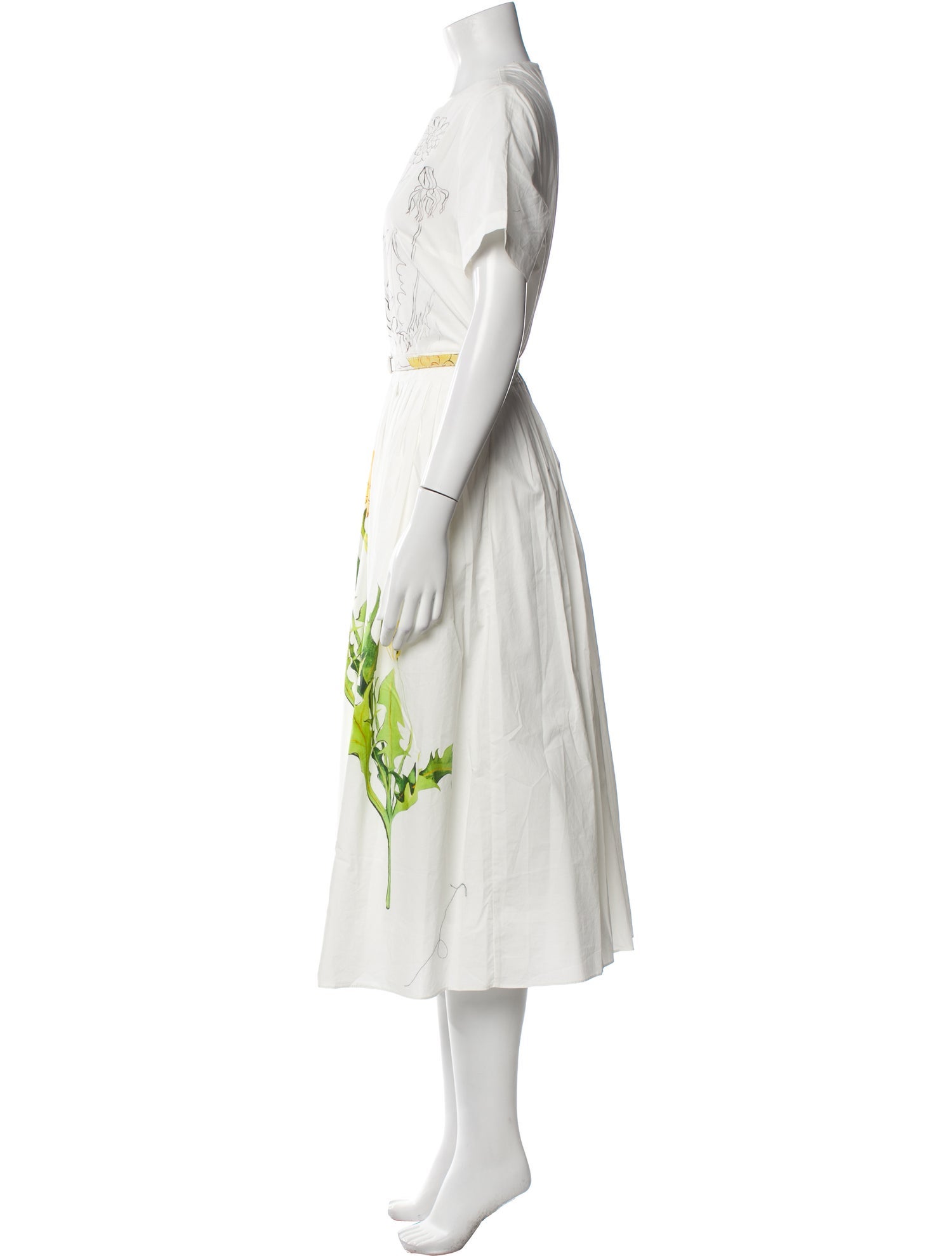 Oscar de la Renta Floral Print Long Dress