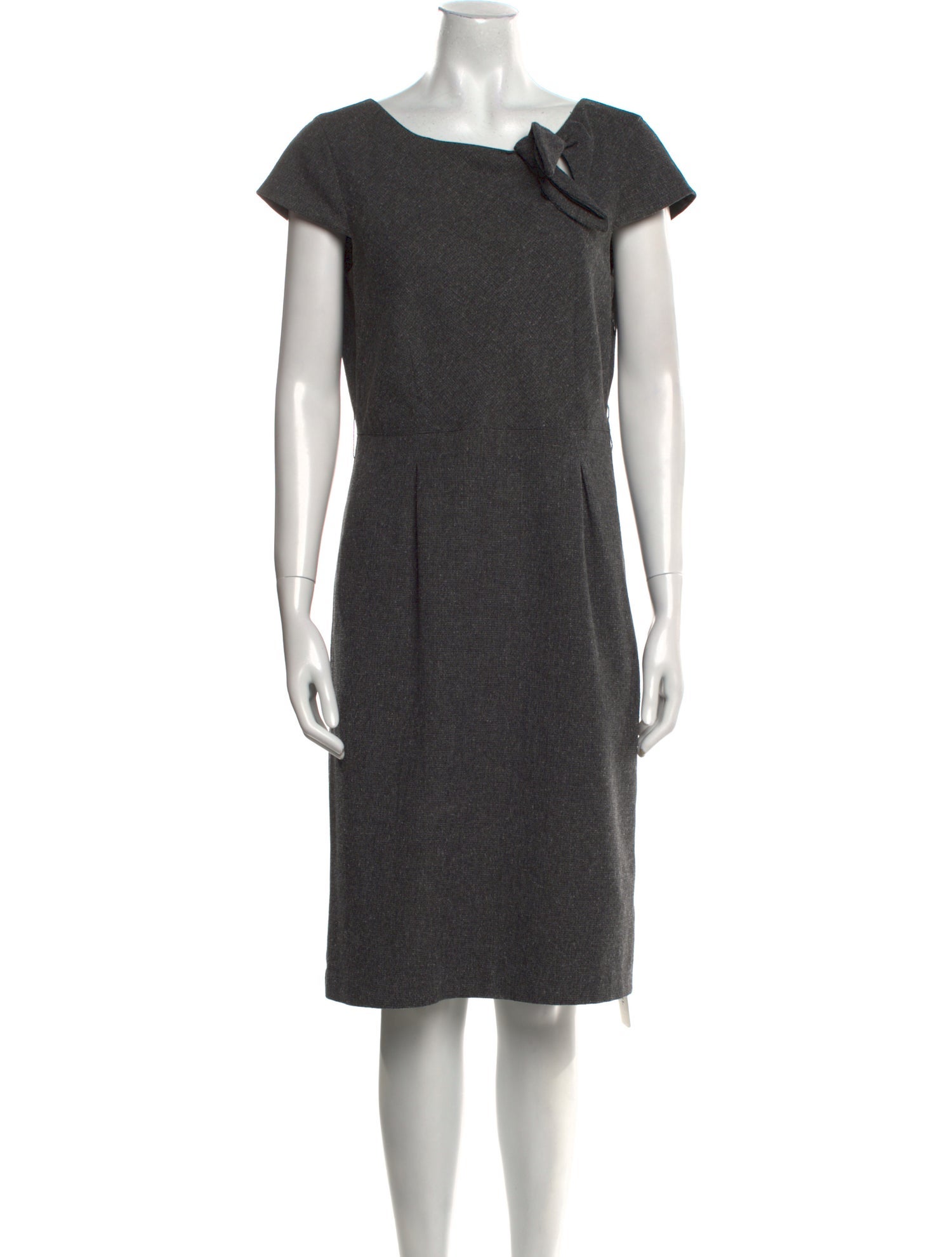 Oscar de la Renta Bateau Neckline Knee-Length Dress