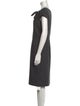 Oscar de la Renta Bateau Neckline Knee-Length Dress