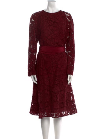 Oscar de la Renta Lace Pattern Midi Length Dress