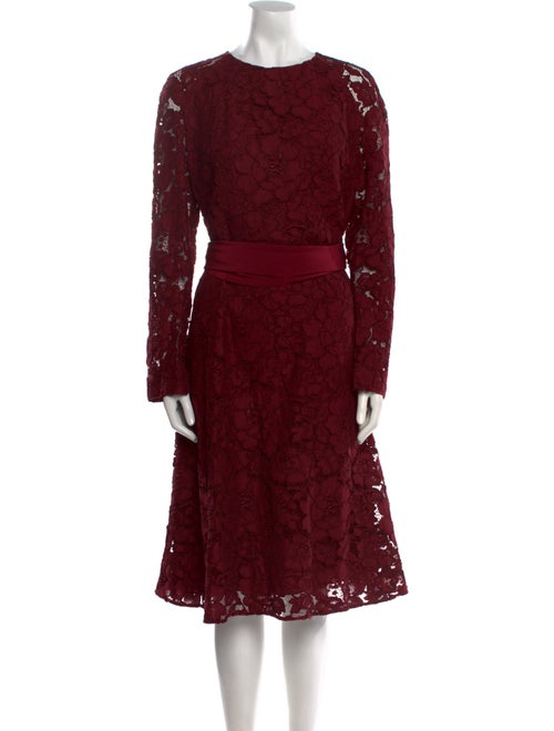 Oscar de la Renta Lace Pattern Midi Length Dress