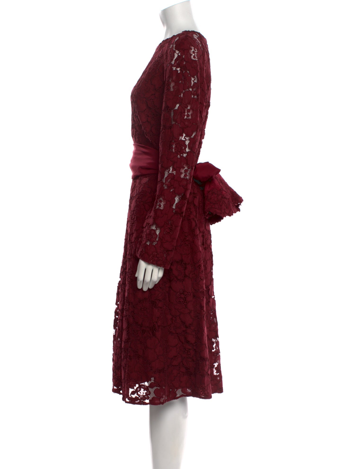 Oscar de la Renta Lace Pattern Midi Length Dress