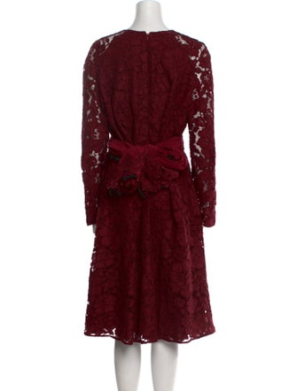 Oscar de la Renta Lace Pattern Midi Length Dress