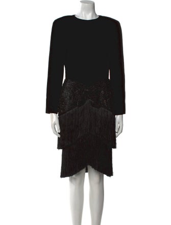 Oscar de la Renta Crew Neck Knee-Length Dress