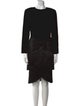 Oscar de la Renta Crew Neck Knee-Length Dress