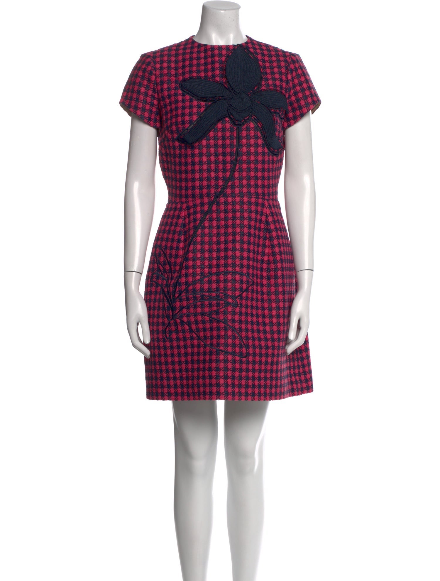 Oscar de la Renta Plaid Print Mini Dress