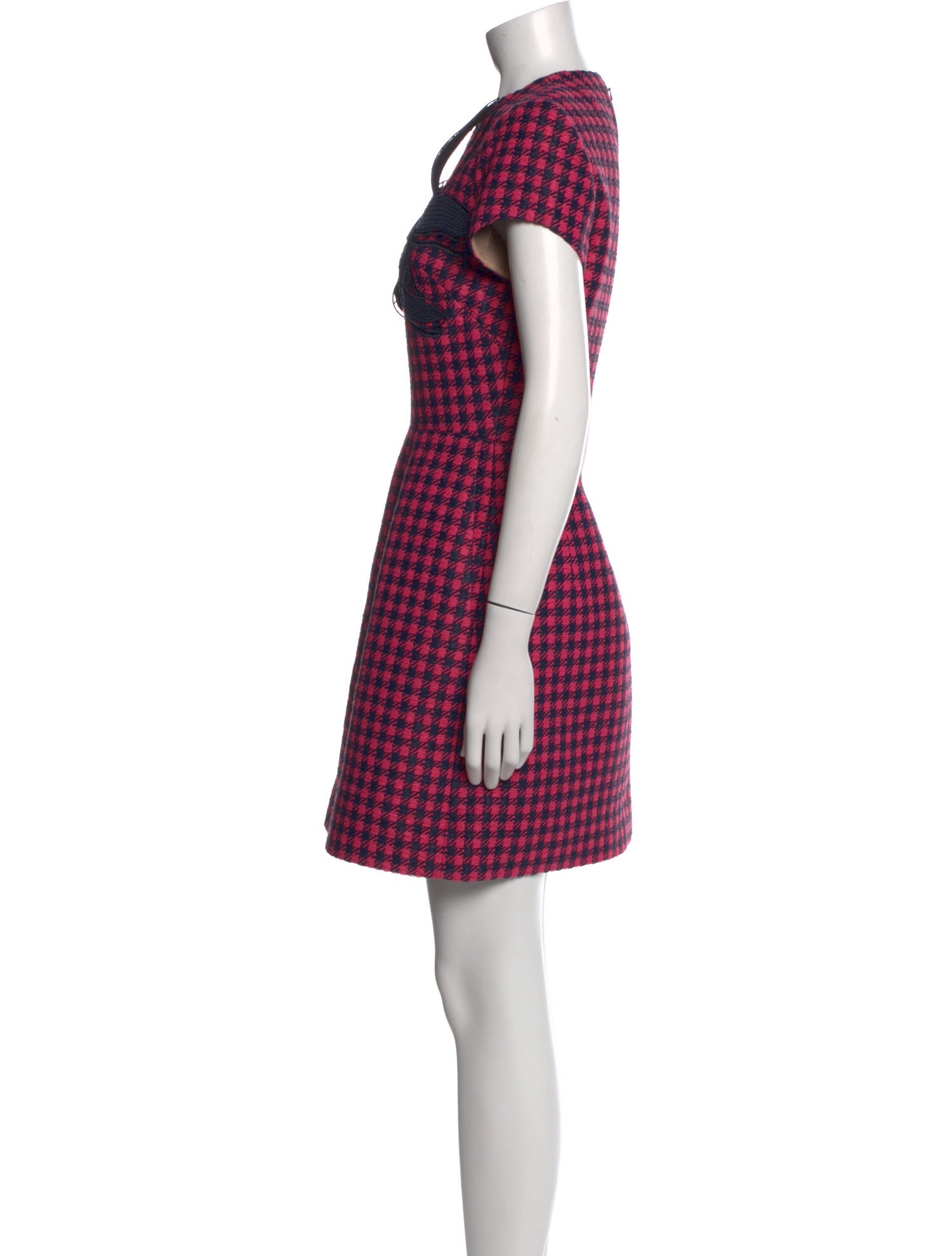 Oscar de la Renta Plaid Print Mini Dress