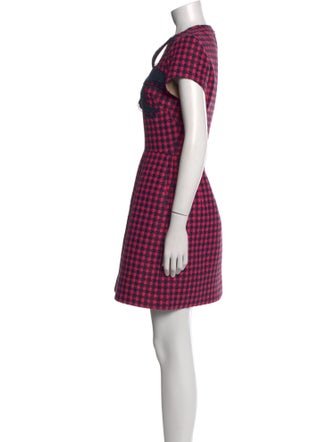 Oscar de la Renta Plaid Print Mini Dress