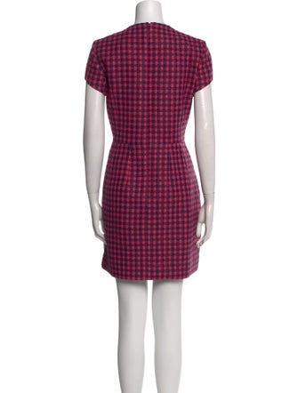 Oscar de la Renta Plaid Print Mini Dress