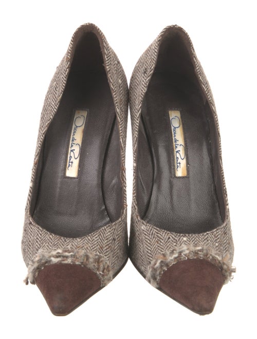 Oscar de la Renta Tweed Tweed Pattern Pumps