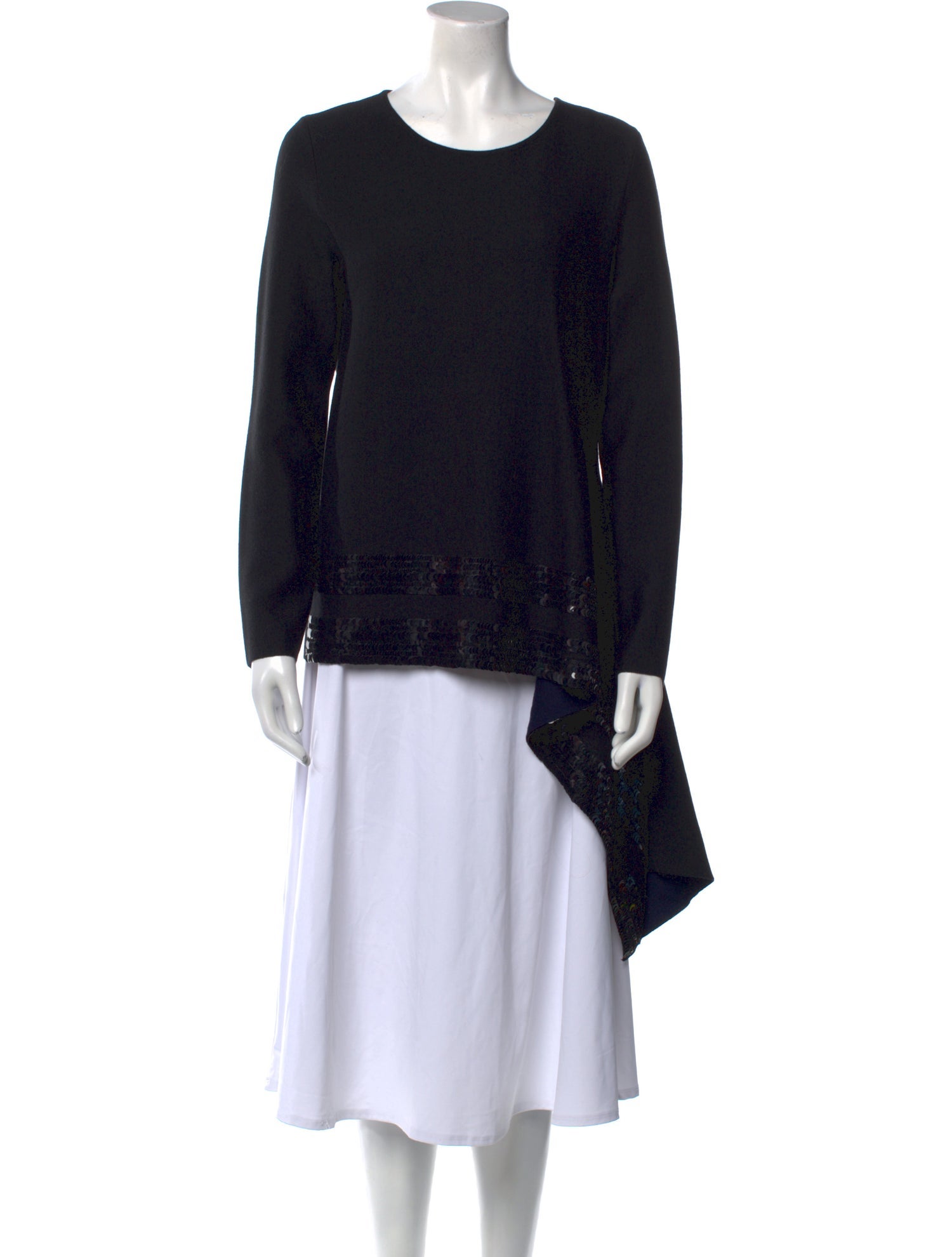 Oscar de la Renta Virgin Wool Scoop Neck Sweater w/ Tags