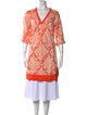 Oscar de la Renta Floral Print V-Neck Tunic