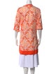 Oscar de la Renta Floral Print V-Neck Tunic