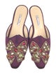 Oscar de la Renta Satin Colorblock Pattern Mules