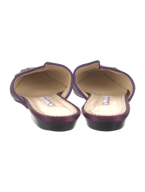 Oscar de la Renta Satin Colorblock Pattern Mules