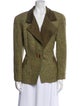 Oscar de la Renta Mohair Plaid Print Blazer