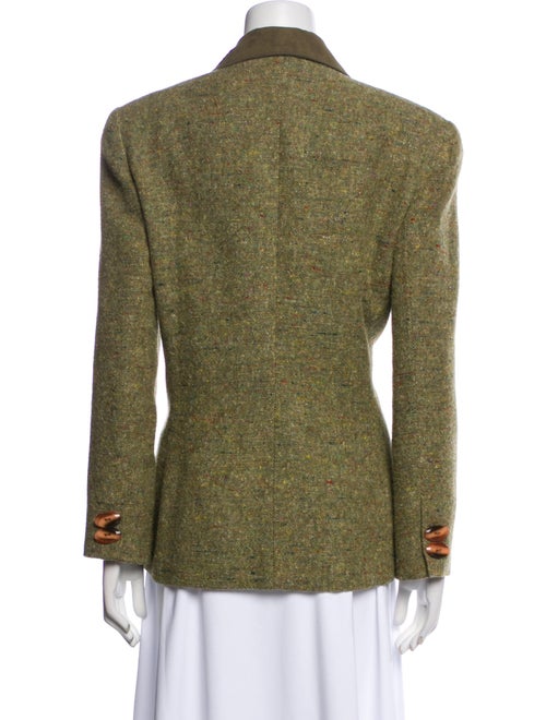 Oscar de la Renta Mohair Plaid Print Blazer