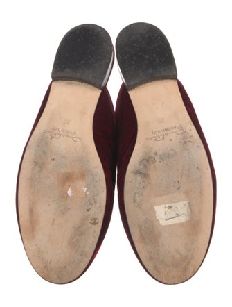 Oscar de la Renta Velvet Colorblock Pattern Mules