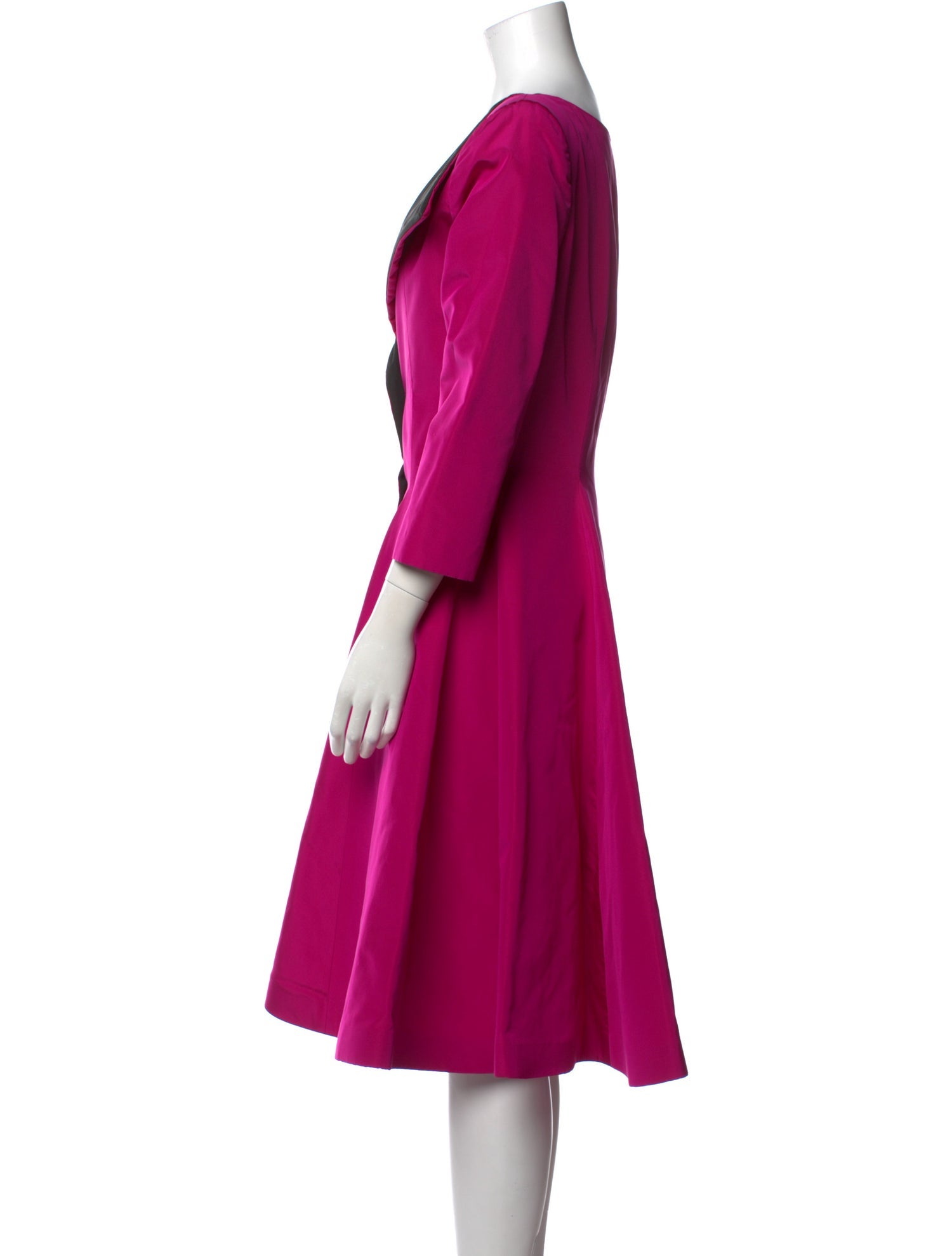 Oscar de la Renta V-Neck Midi Length Dress