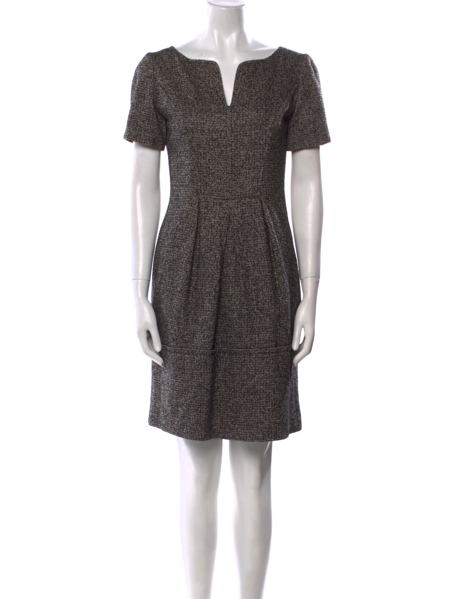 Oscar de la Renta Camel Leather Mini Dress